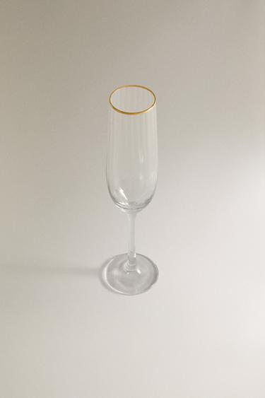 CHRISTMAS FLUTE GLASS WITH LINES - 990 by Zara - Image 1