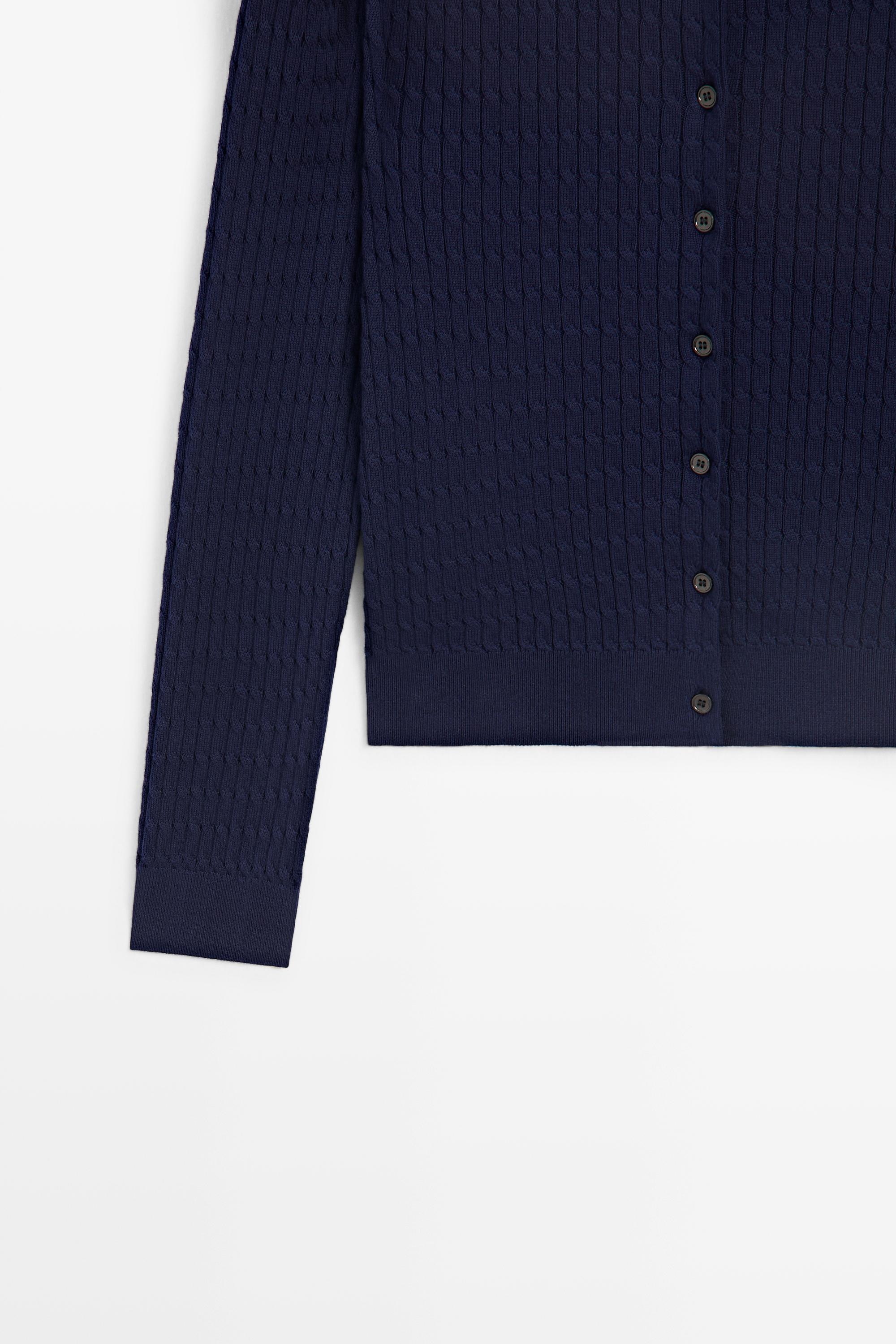 100% cotton braided knit cardigan