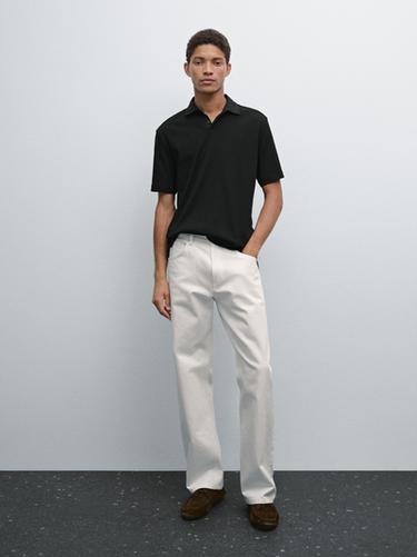 Polo manga corta algodón - Marino de Zara - Imagen 0