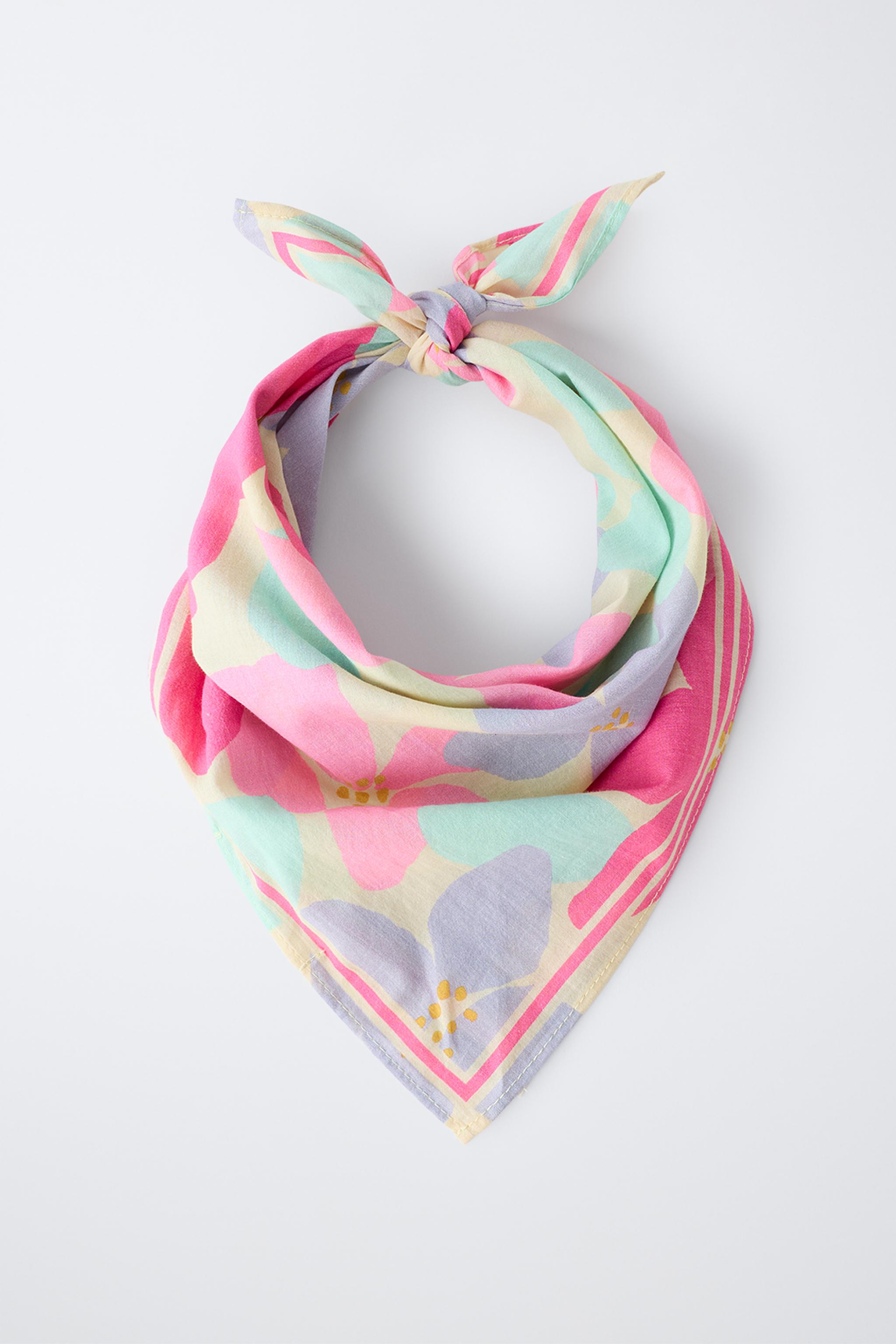 Zara Floral Print Head wrap - NWT 100% COTTON FLORAL PRINT SCARF - Sand | ZARA United States main image 4