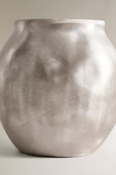 VASE CÉRAMIQUE BRILLANT - Argent de Zara - Image 4