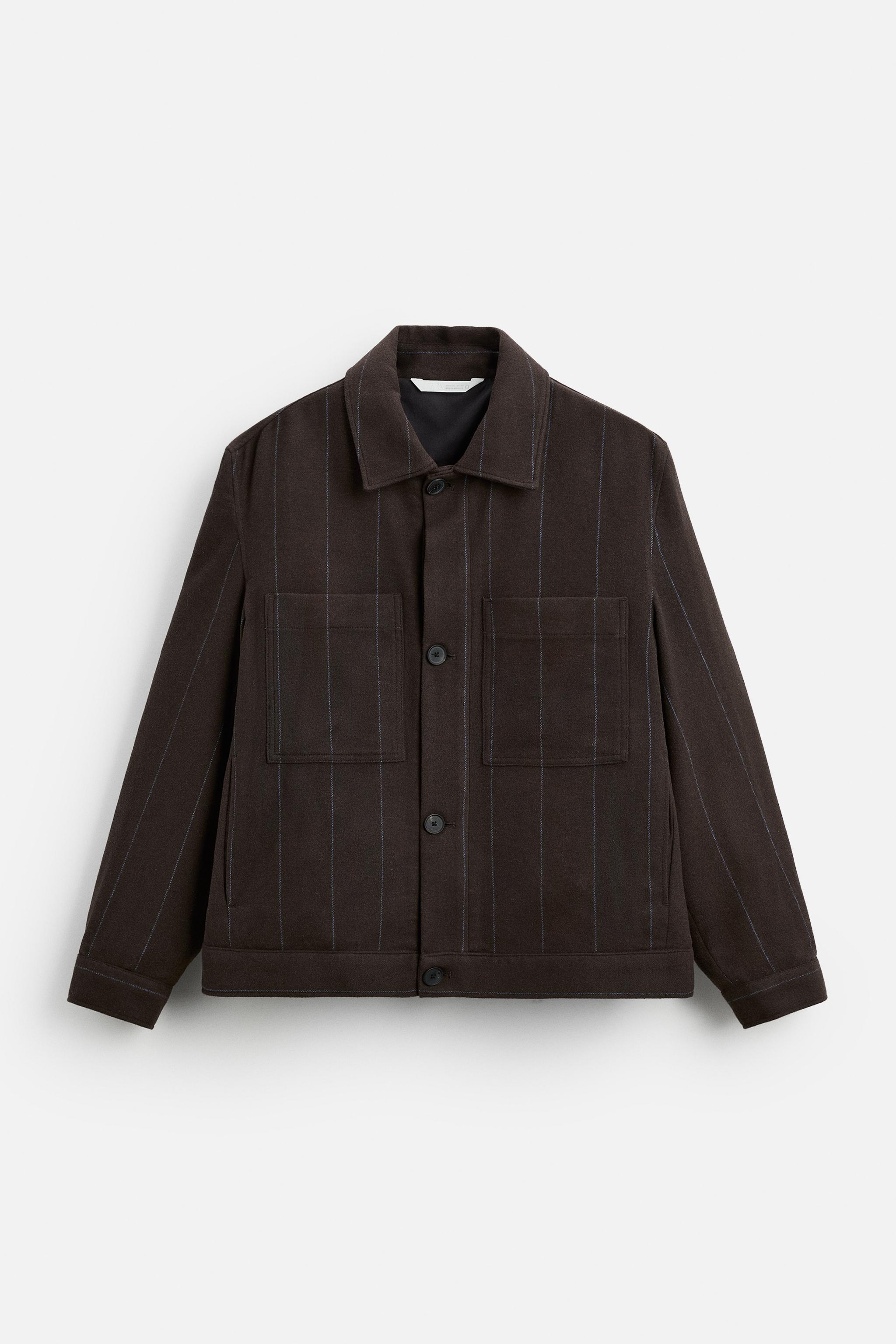 ストライプ シャツジャケット M〜2XL ドロスト 黒シャツ ストライプ柄オーバーサイズジャケット ストライプ