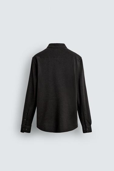 SOFT-HEMD AUS BAUMWOLLE - Anthrazit von Zara