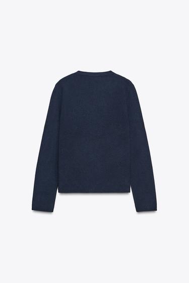 GILET BASIQUE EN MAILLE À BOUTONS - Bleu marine de Zara - Image 6