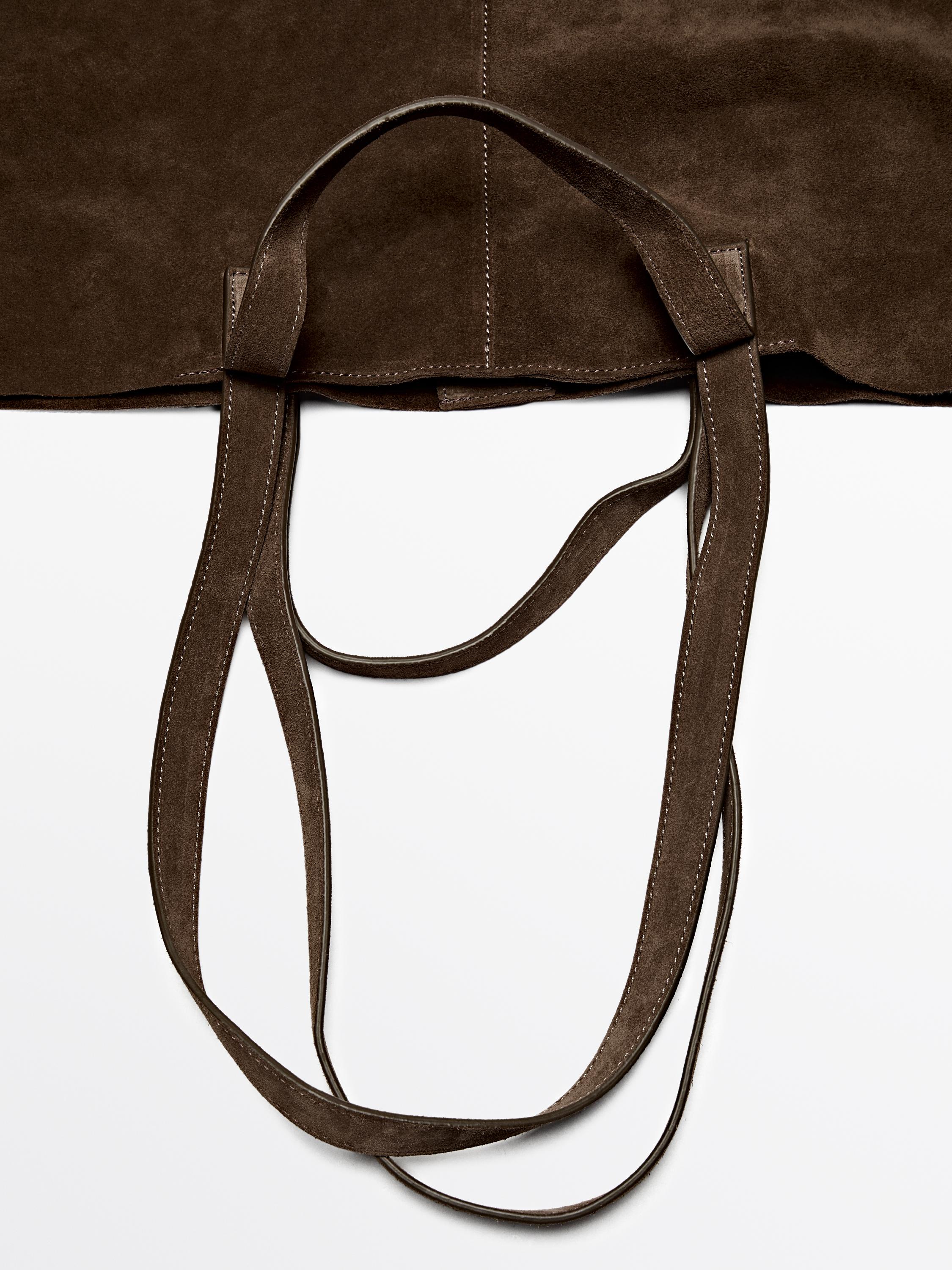 leather and split maxi shopper bag
