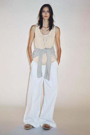 DOUBLE LAYER KNIT TOP - Sand by Zara