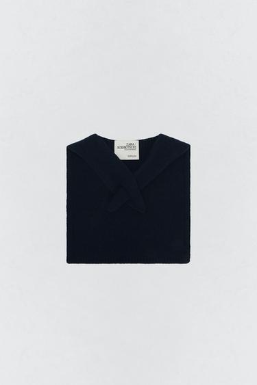 SOSHIOTSUKI x ZARA ウールニットスヌードブルーZaraのSOSHIOTSUKI x ZARA ウールニットスヌード - ブルー