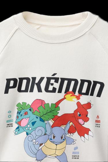 Zara POKÉMON ™ PRINTED SWEATSHIRT - Ecru