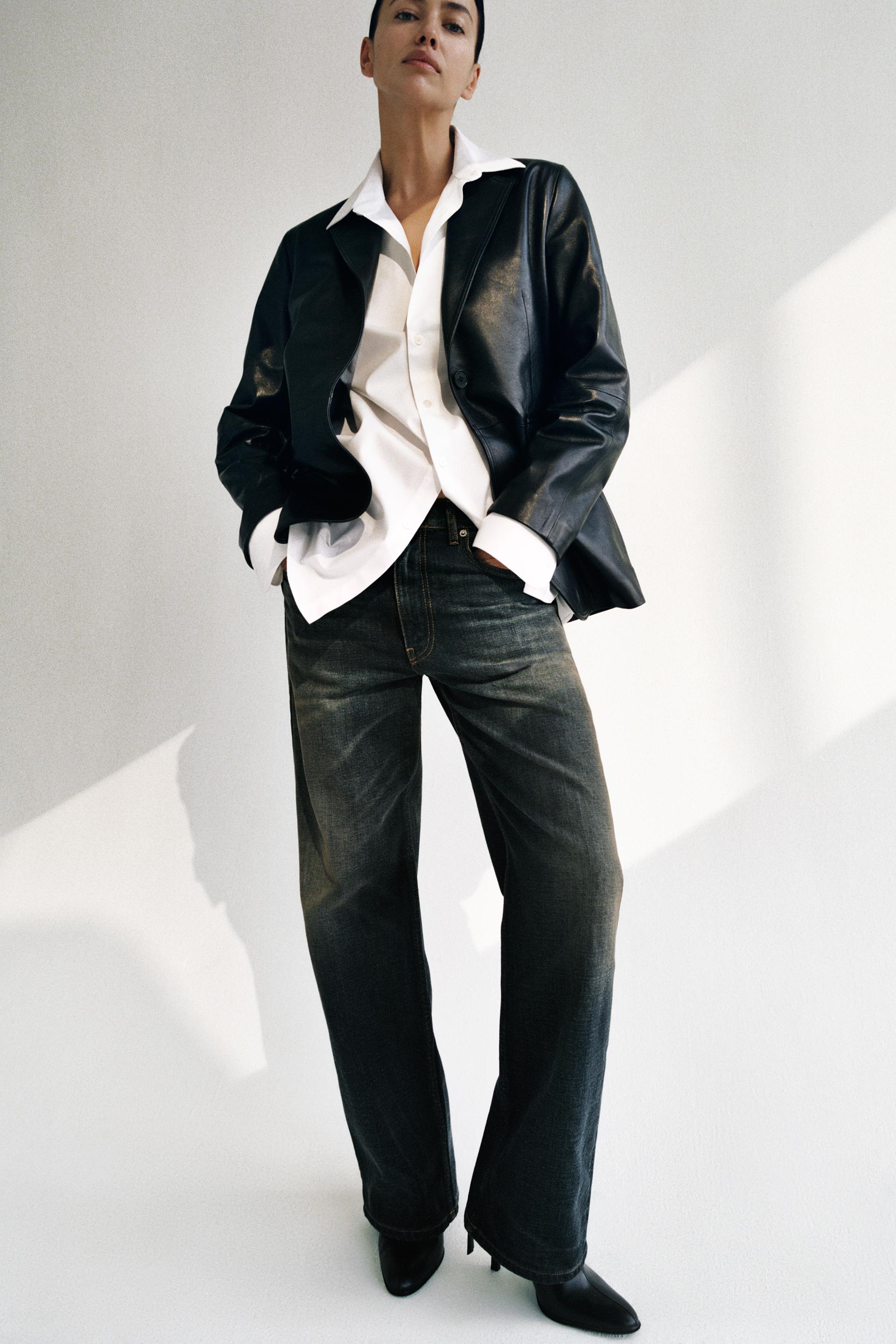 100% LEATHER BLAZER ZW COLLECTION - Black | ZARA United States