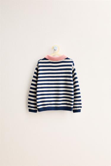ZARA TIMELESS - PULL POLO À RAYURES - Écru / Bleu marine de Zara - Image 1