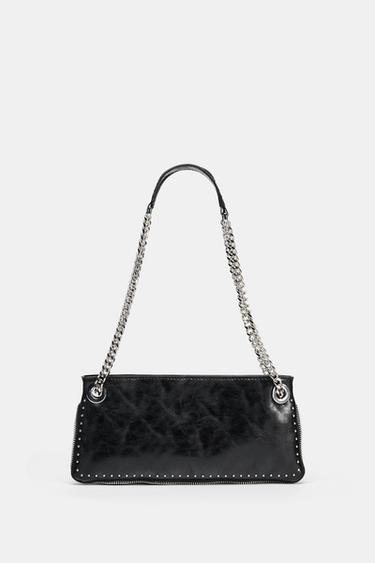 STUDDED ELONGATED BAG - Black by Zara