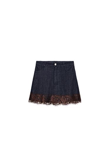 Z1975 DENIM LACE SKORT - Blue by Zara