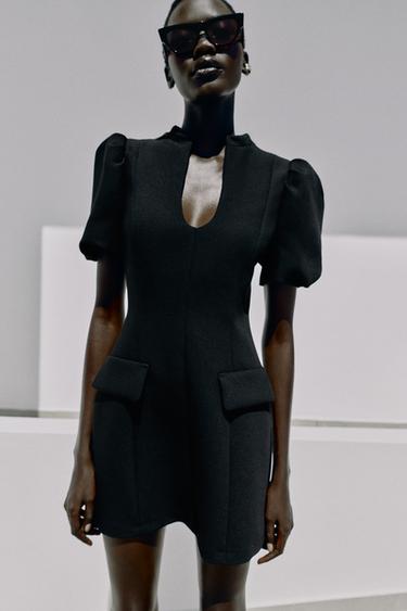 SHORT PUFF SLEEVE DRESS - Black by Zara