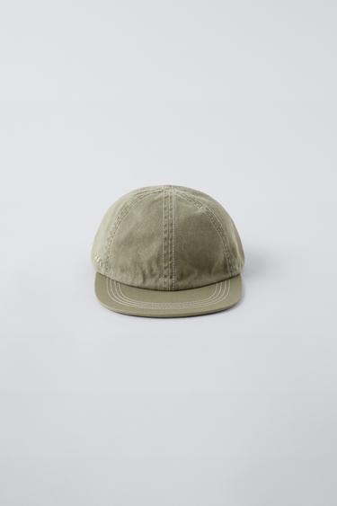 Zara TOPSTITCHED CAP - Khaki