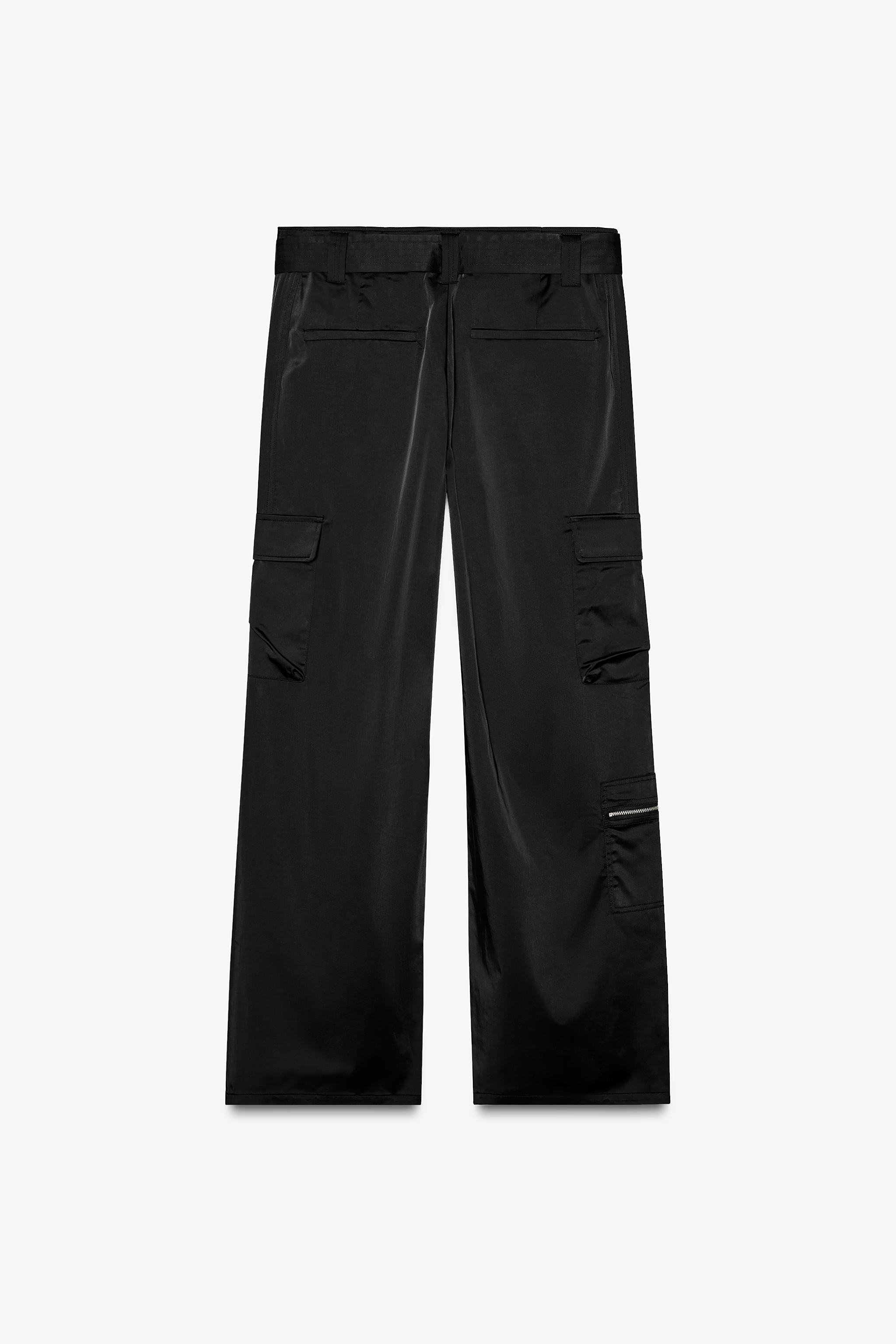 CALÇA CARGO ACETINADA Amarelo-claro ZARA Brasil