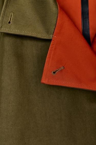 ZW COLLECTION SHORT HIGH-NECK TRENCH COAT - orange-green by Zara - Image 9