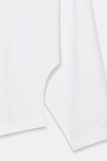 ASYMMETRIC LONG SLEEVE T-SHIRT - White by Zara - Image 6