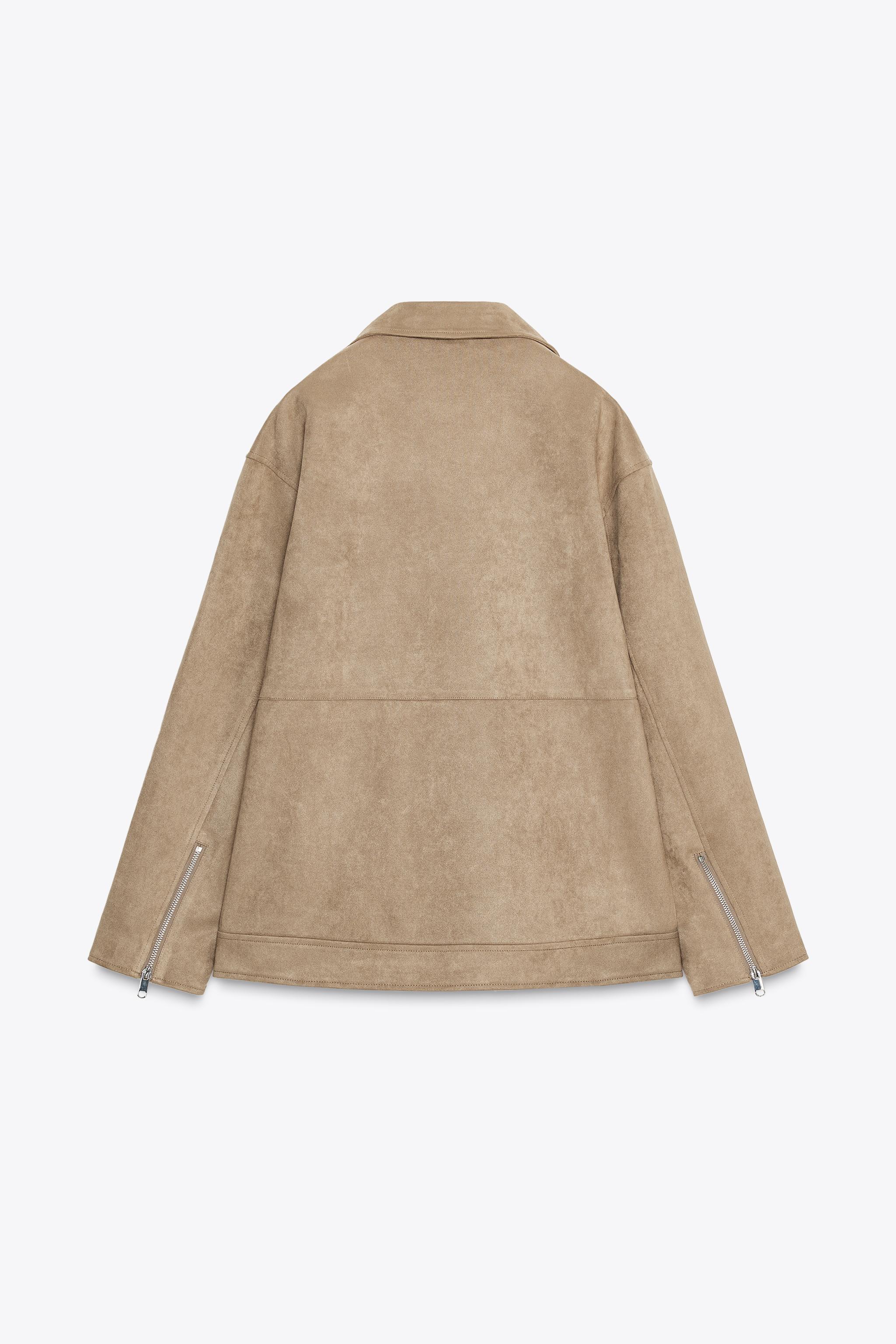 スエード風バイカージャケット - ゴールデンブラウン | ZARA