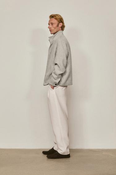 Zara Total look linen bomber jacket - LIMITED EDITION - Pearl gray