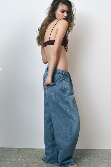 JEAN Z1975 LOOSE WIDE LEG TAILLE HAUTE - Bleu moyen de Zara - Image 3