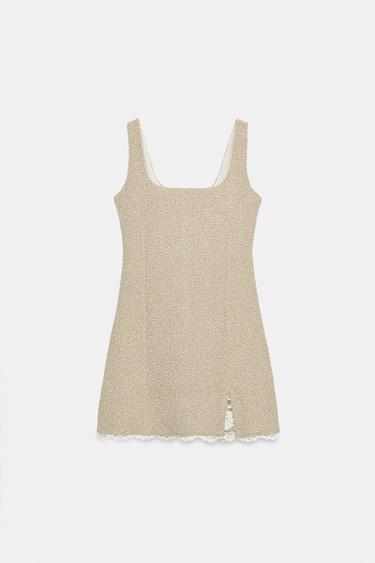 SHORT TEXTURED DRESS - Beige by Zara