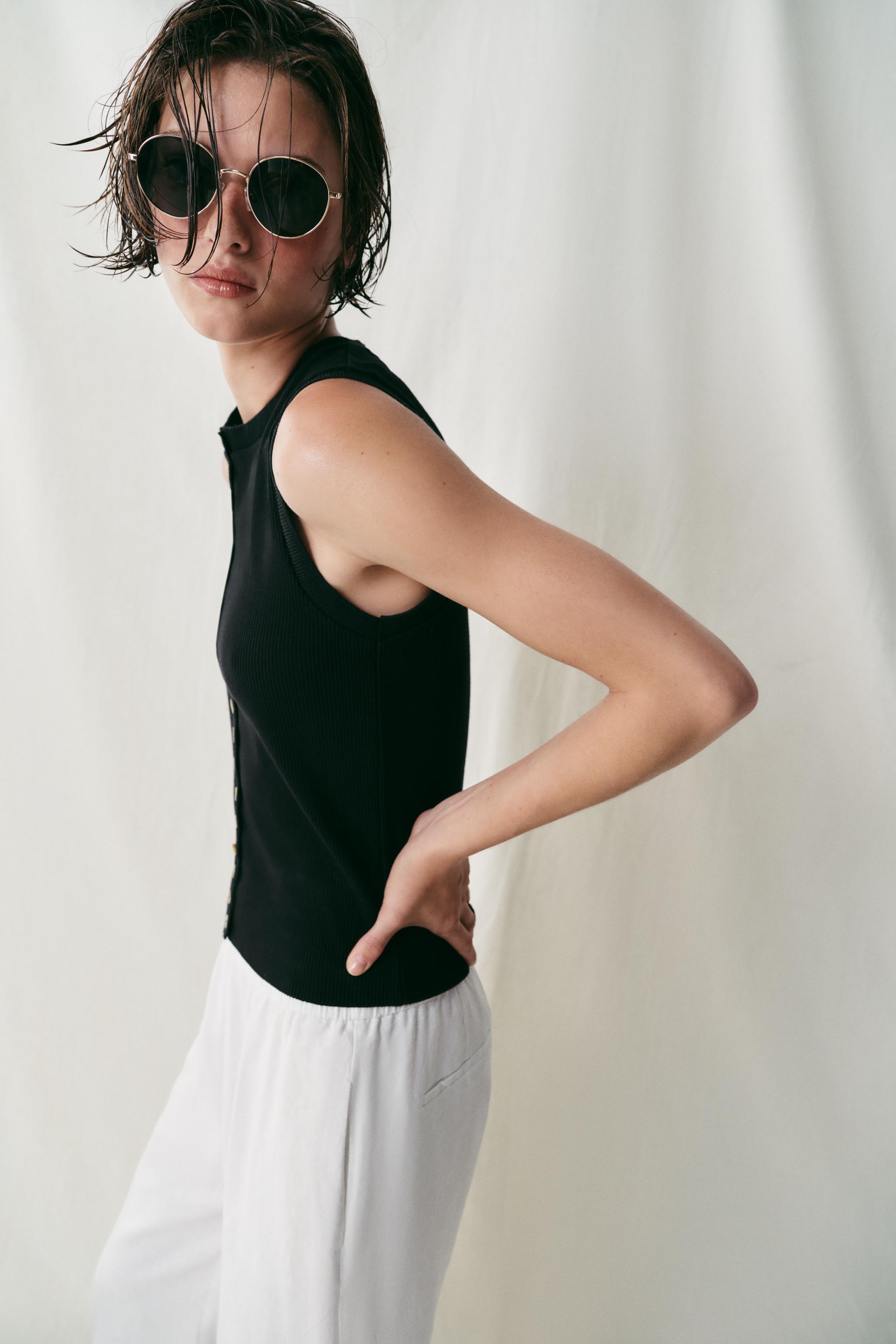 Женские топы Zara BUTTONED TOP — фото 5
