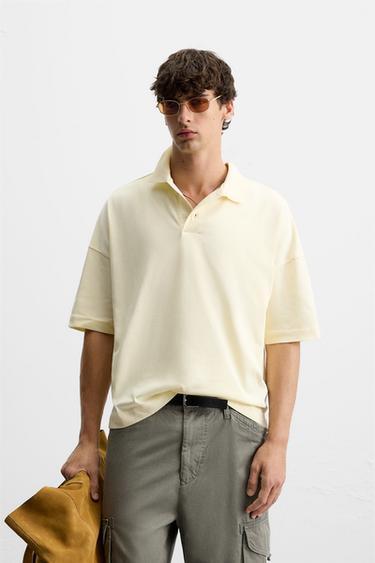 POLO COUPE DÉCONTRACTÉE - Jaune clair de Zara