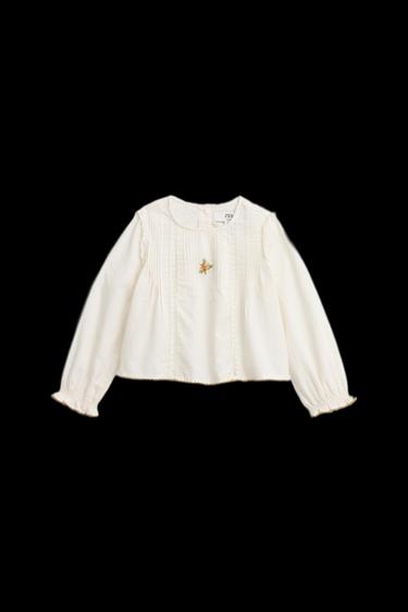 LIMITED EDITION EMBROIDERED FLORAL BLOUSE - Ecru by Zara
