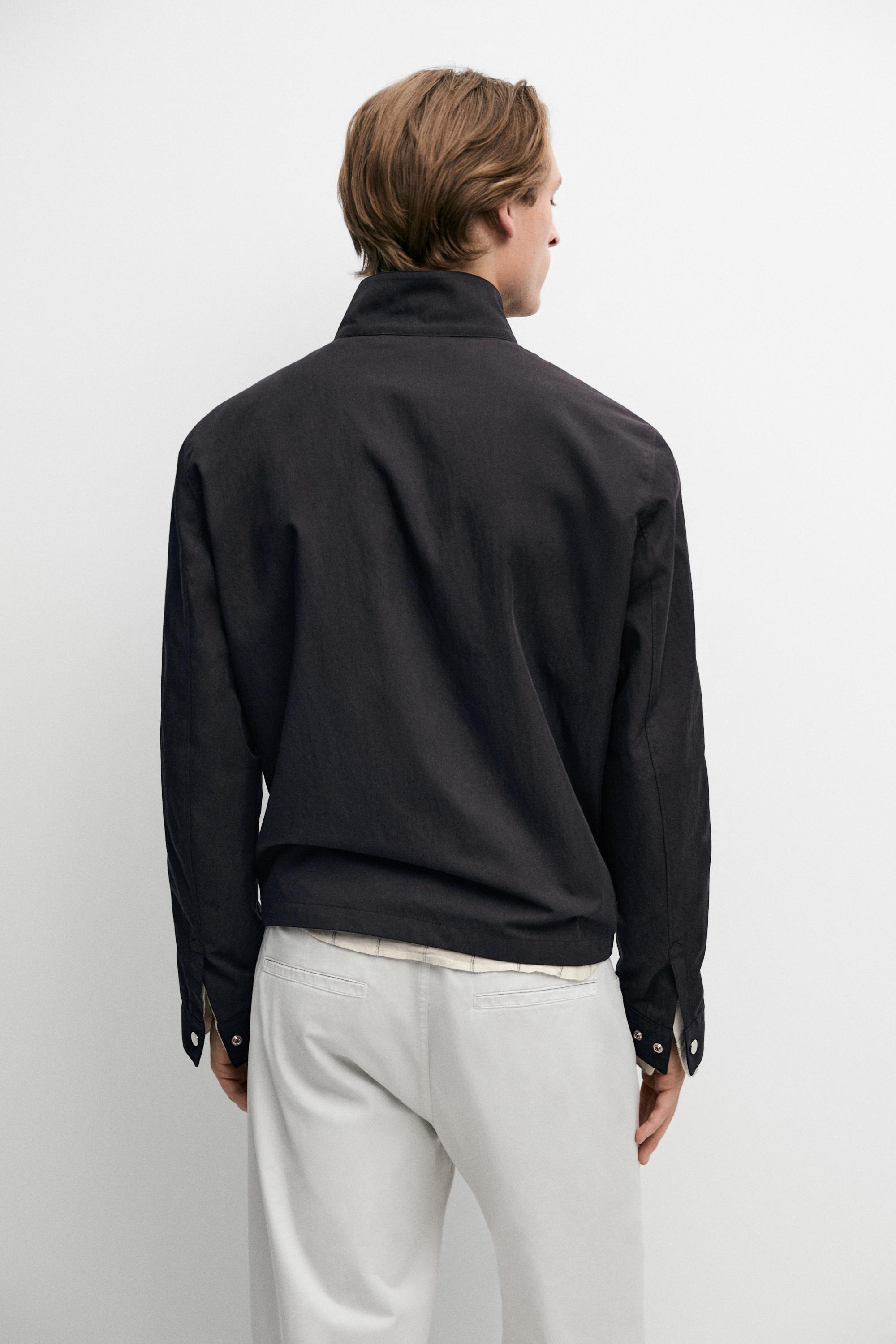 Veste à col montant en coton mélangé