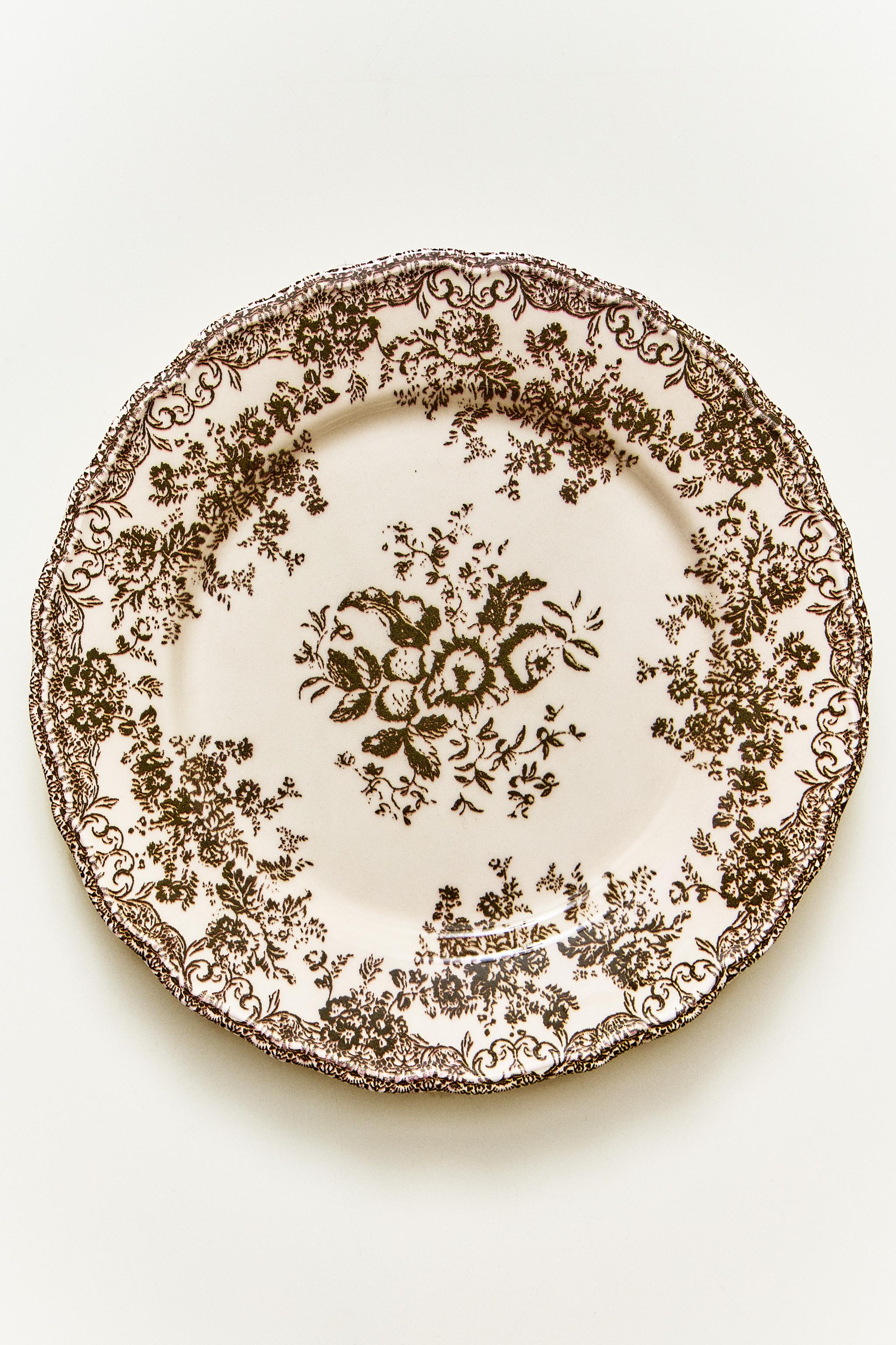FLORAL EARTHENWARE DINNER PLATE - Blue | ZARA United States