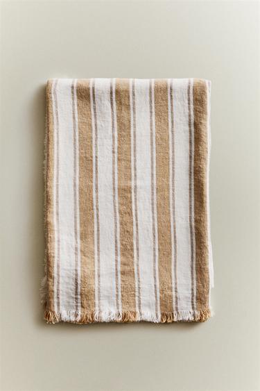 PLAID LIN RAYURES - Moutarde de Zara - Image 5