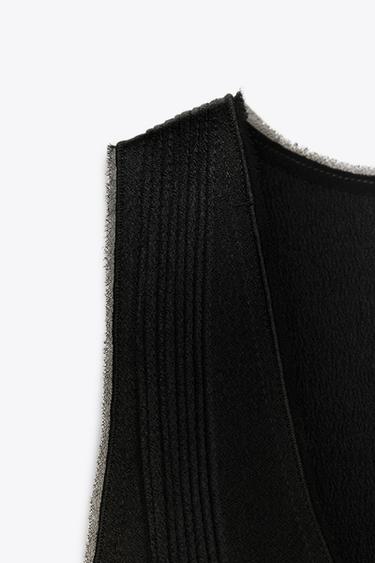 ZW COLLECTION GATHERED SLEEVELESS TOP - Black by Zara - Image 7