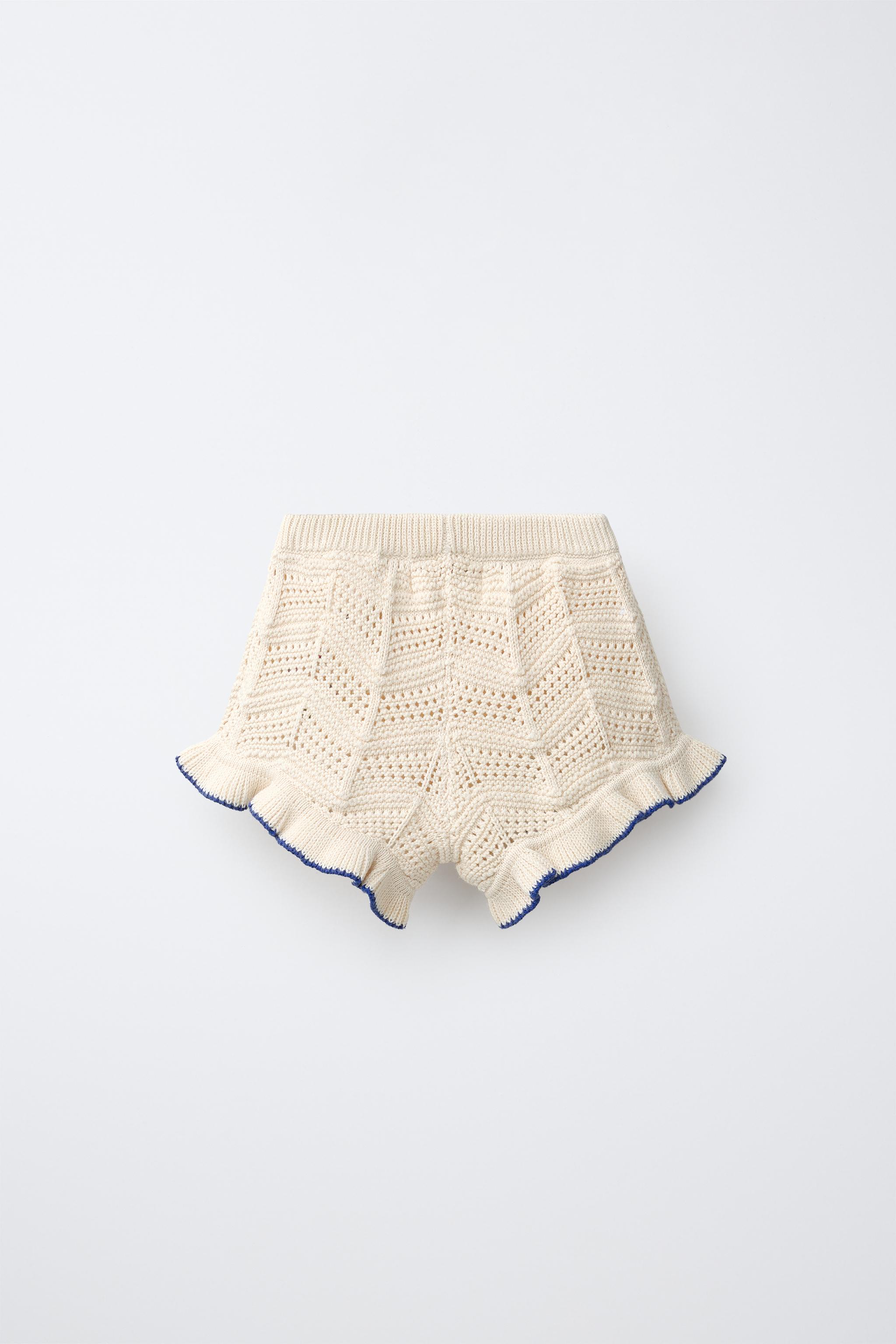 Детские шорты Zara EMBROIDERED FLORAL KNIT SHORTS — фото 3
