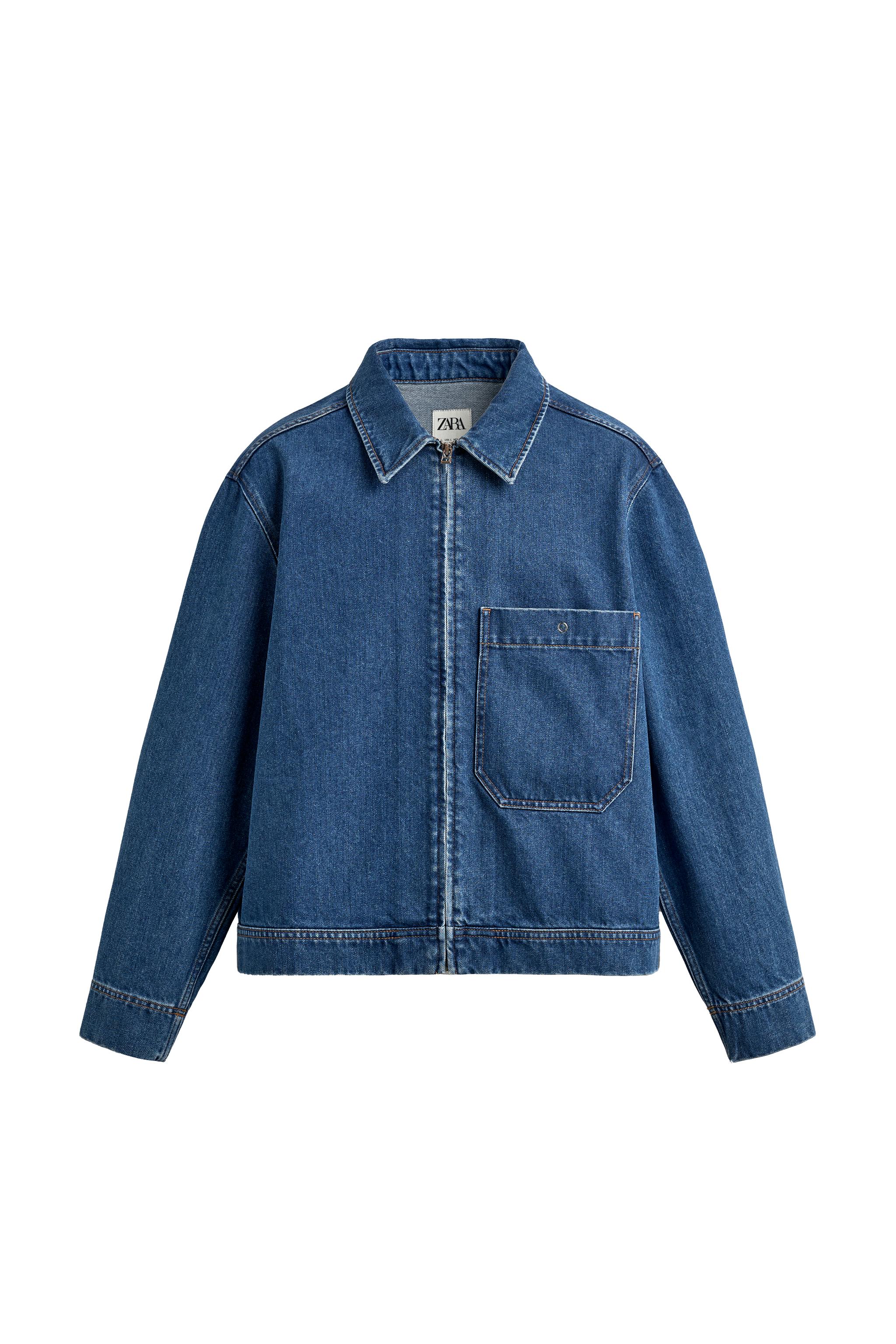 DENIM ZIP-UP JACKET - Blue | ZARA Turkey
