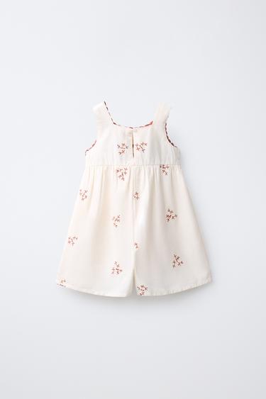 COMBINED SHORT PLAYSUIT WITH CROCHET EMBROIDERY - Ecru by Zara - Image 1