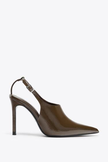 ВІДКРИТІ ТУФЛІ З ВИСОКИМ ПІДЙОМОМ - Коричнювато-сірий Zara