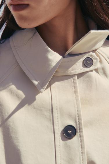 SHORT TRENCH COAT WITH BELT - camel by Zara - Image 3