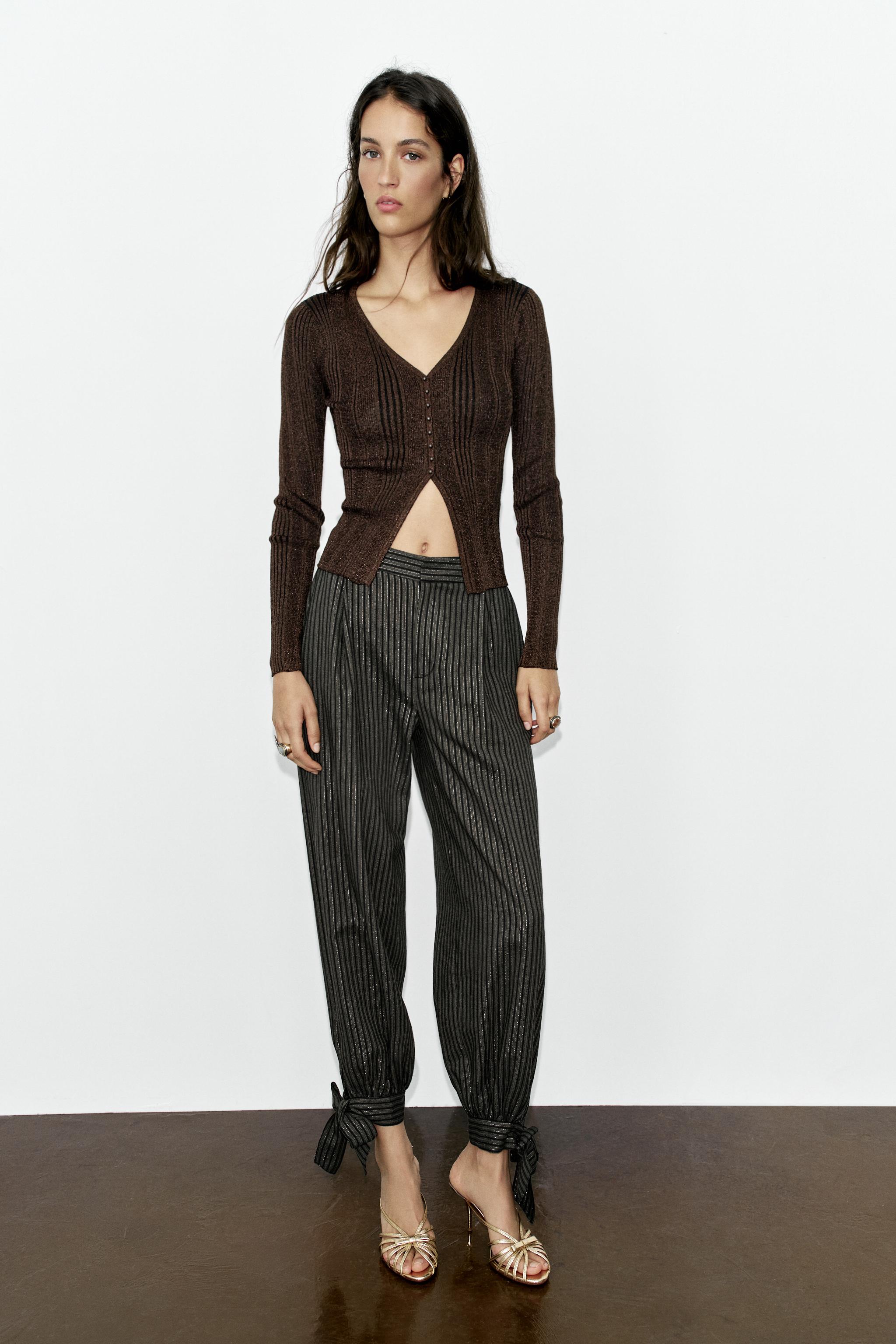 Zara METALLIC YARN CARDIGAN