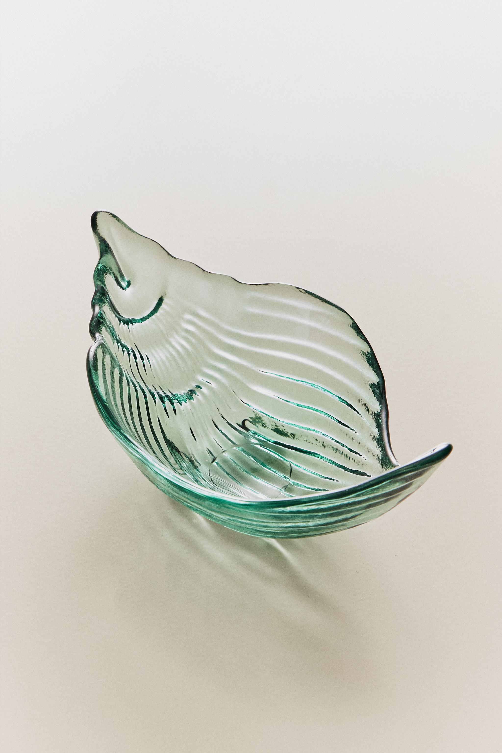 SHELL GLASS BOWL — Blue / Green