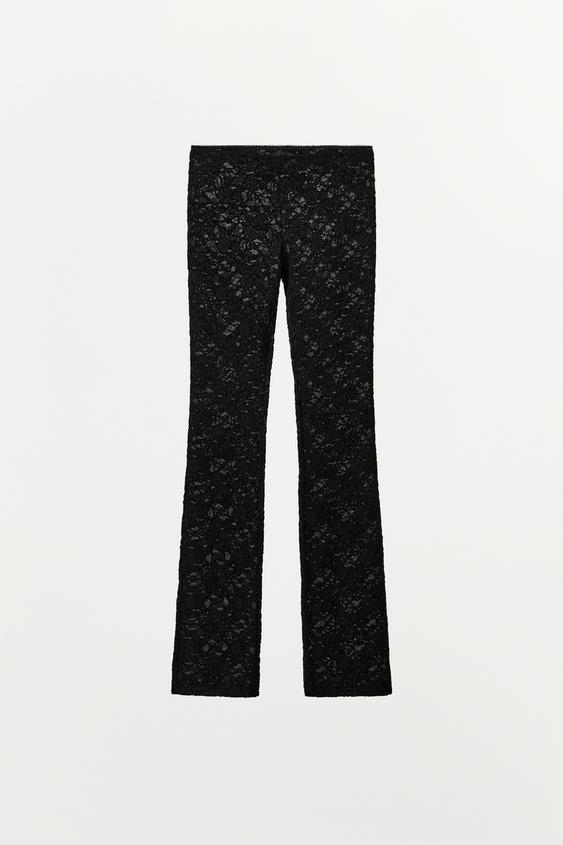 Zara LACE LEGGINGS - Black - Image 0