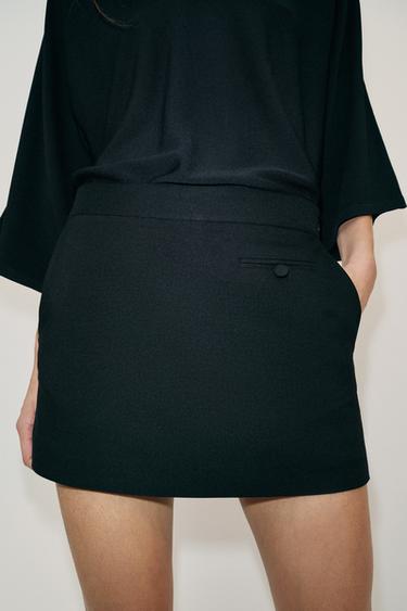 SKORT WITH POCKETS - Black by Zara