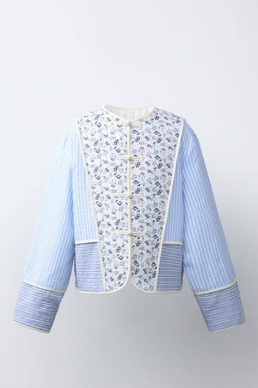 PATCHWORK PUFFER JACKET - Blue/White by Zara