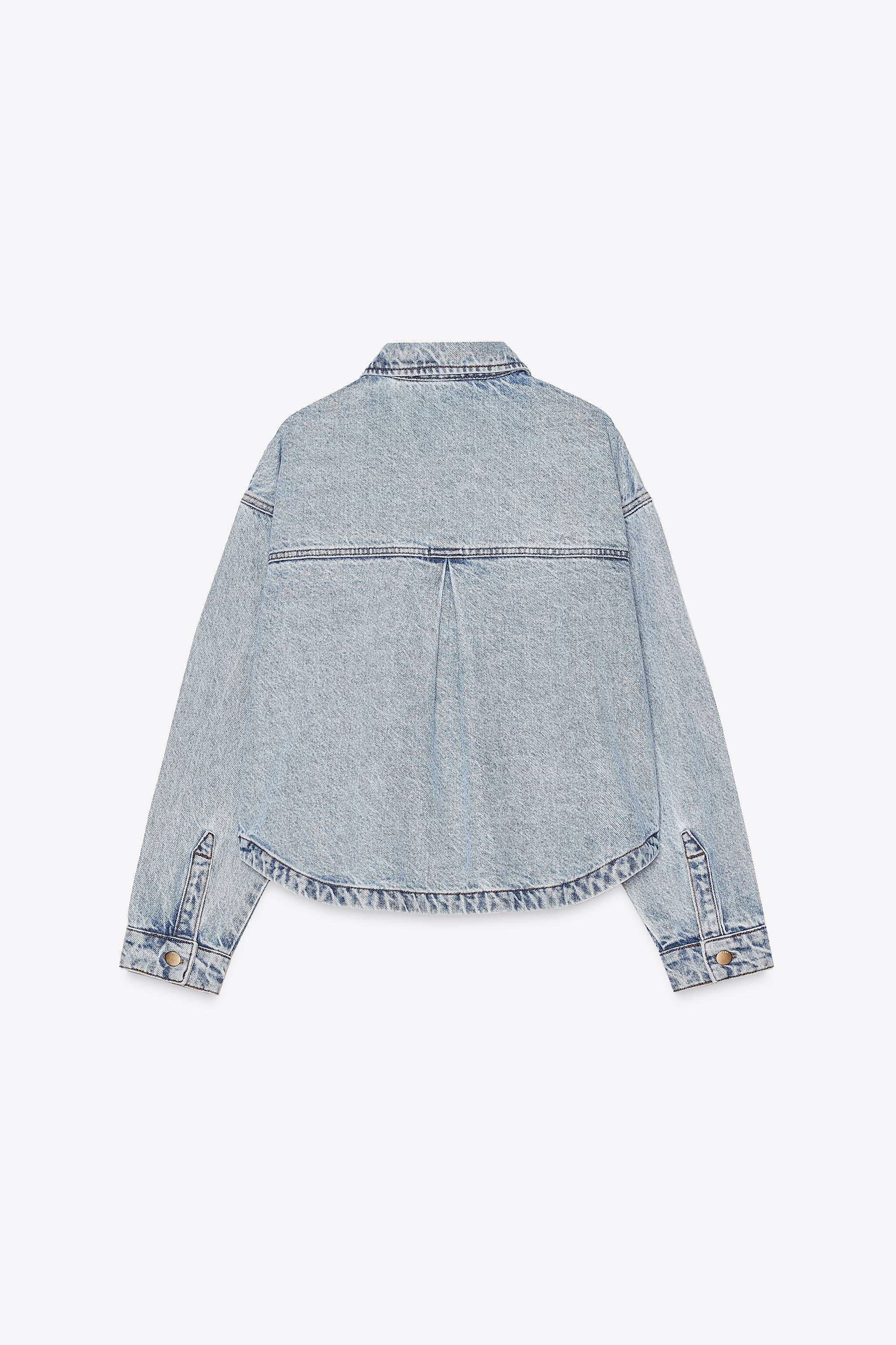 GIACCA Z1975 DI JEANS TASCHE Azzurro medio ZARA Italia Italy