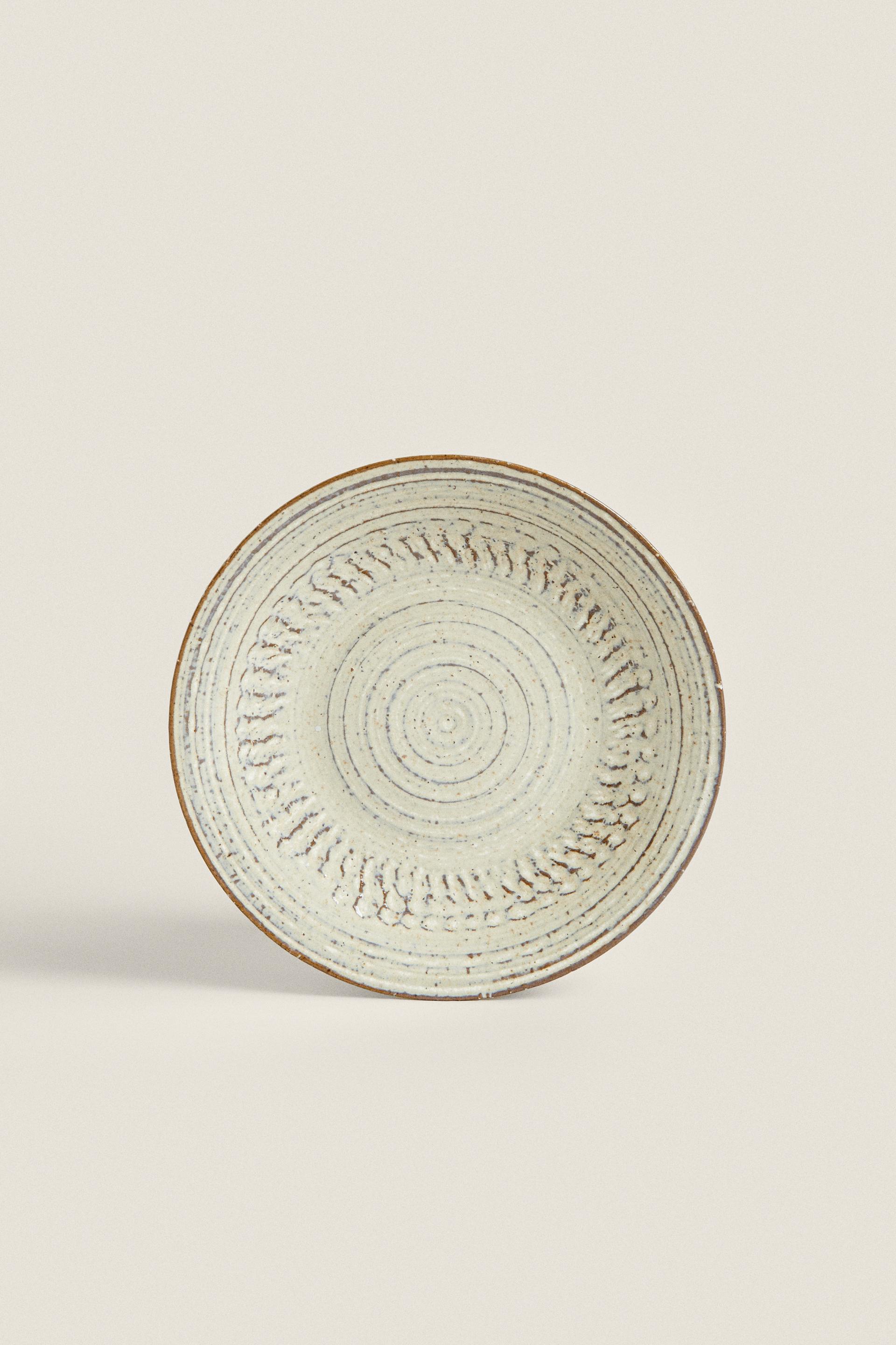 STONEWARE DESSERT PLATE Light camel ZARA United States