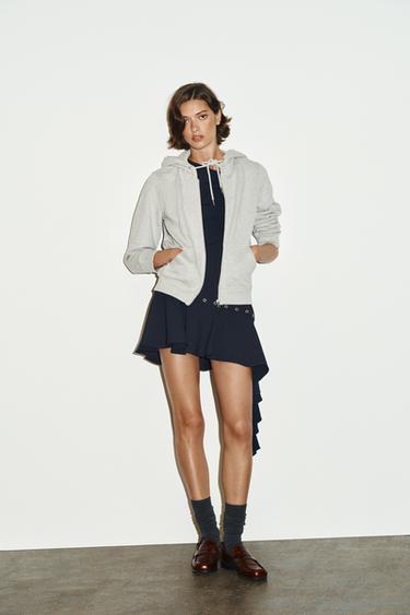 ASYMMETRIC SHORT DRESS WITH STUDS - Navy blue by Zara - Image 2