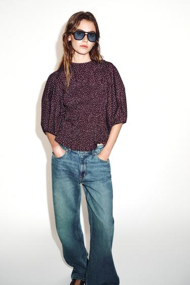 BLOUSE À POIS MANCHES BALLON - Multicolore de Zara - Image 4