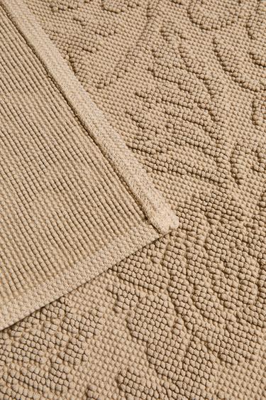 FLORAL JACQUARD BATH MAT - Beige by Zara - Image 2