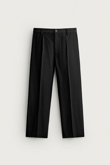 STRAIGHT FIT PANTS — Black 1