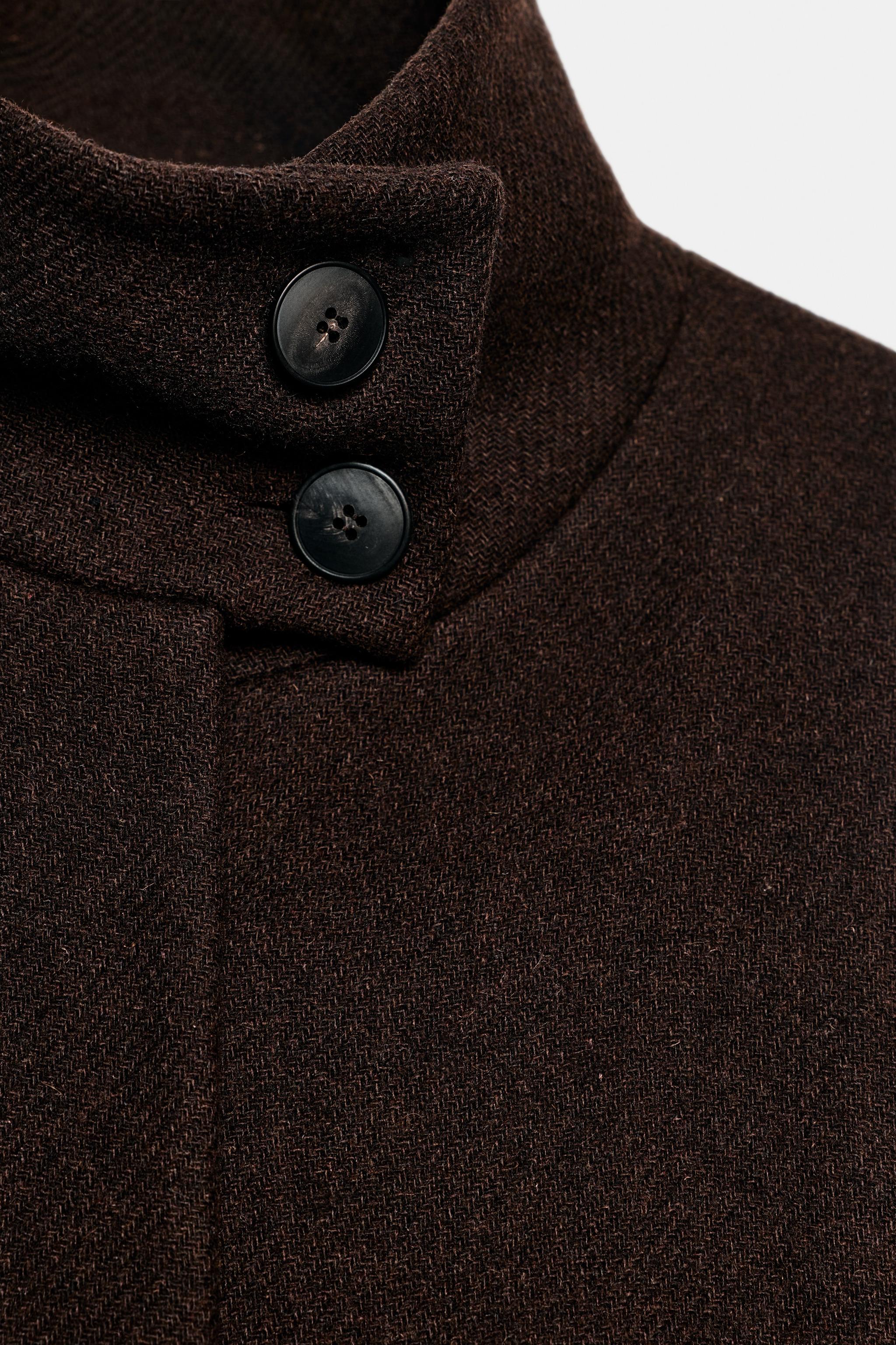 ベルト付きウールケープコート - ブラウン | ZARA Japan / 日本