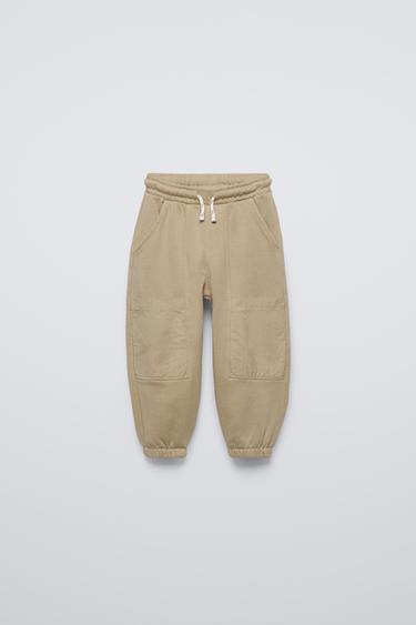 Zara JOGGING PANTS WITH POCKETS - Beige - Image 0